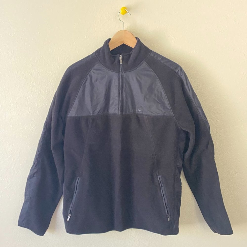 Calvin Klein, Medium Black Fur Quarter Zip Long Sleeve